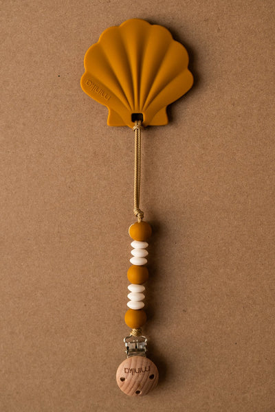 Clip and shell teether